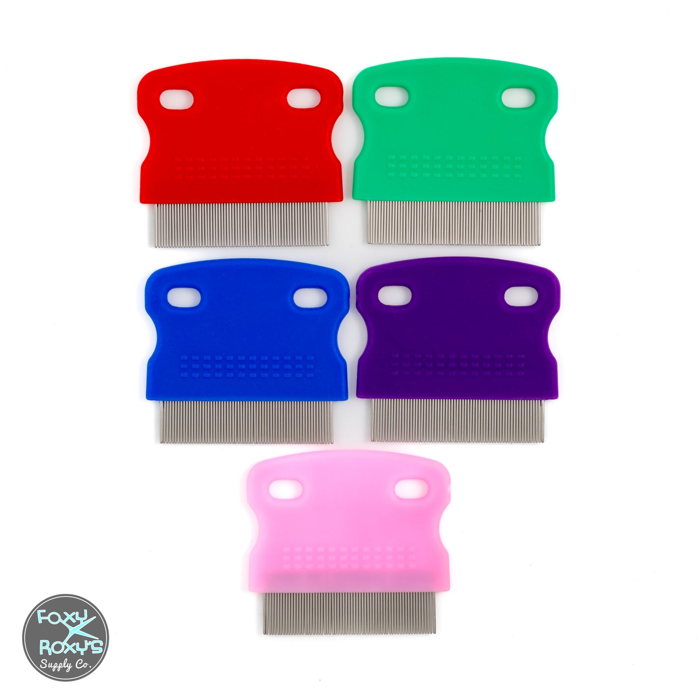 3-pack of 2" Plastic Handle Flea Comb