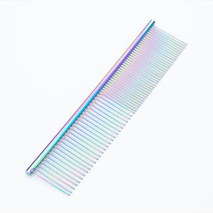 7.5" Stainless Steel Rainbow Comb