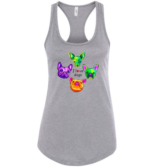 I Love Dogs Women's Racerback Tank