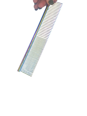7.5" Stainless Steel Rainbow Comb